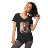 Playing With Soulful Breaths Women’s Fitted V-neck T-shirt - Beyond T-shirts